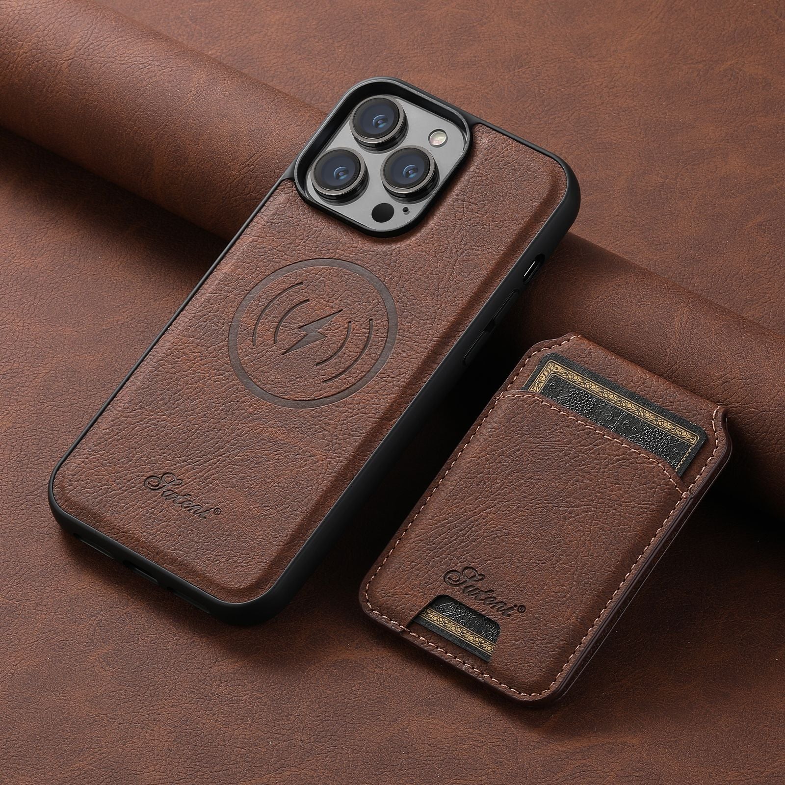 Custom Design Image Logo Magnetic Leather iPhone Cases Magsafe Wallet with Removable Stand Card Slots - Image 13