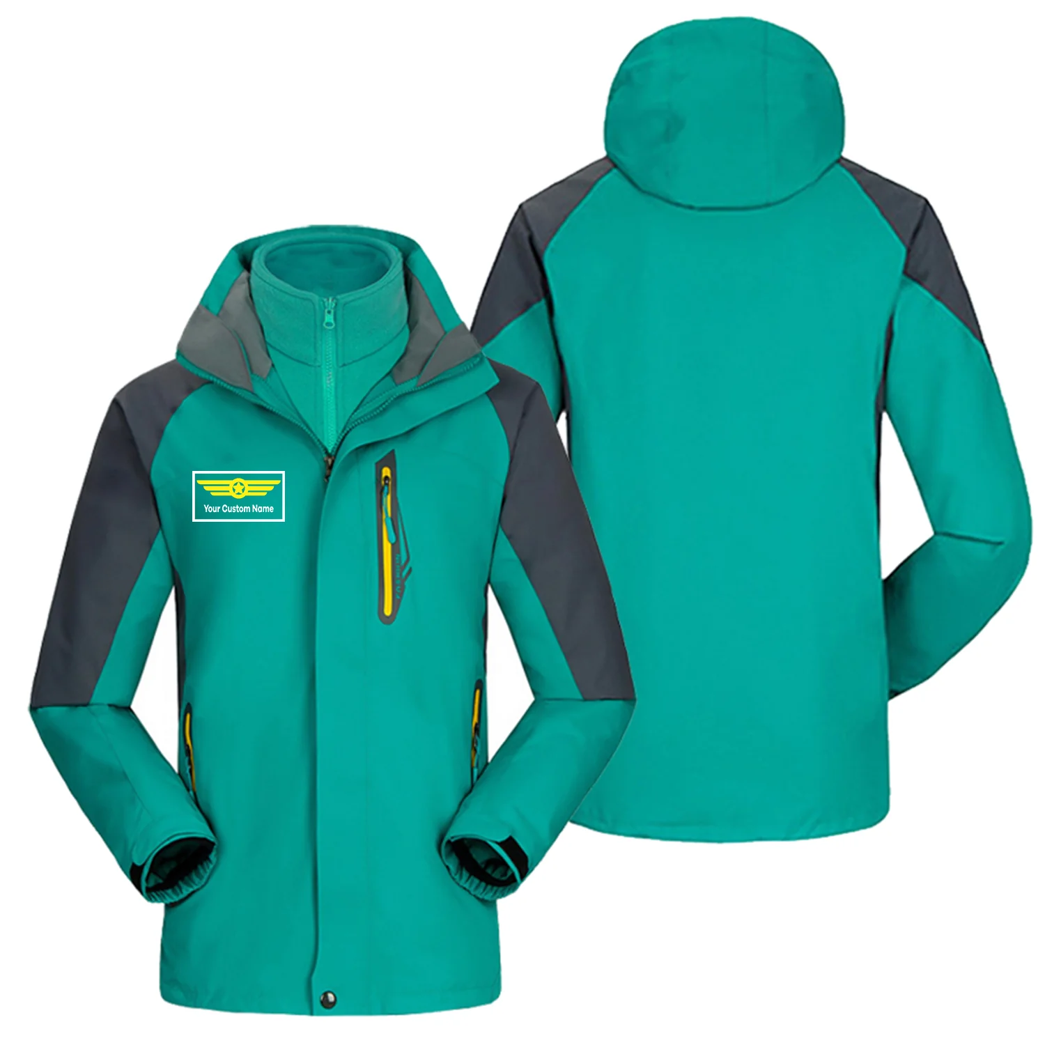 Custom Name (Badge 1) Designed Thick Skiing Jackets - Image 2