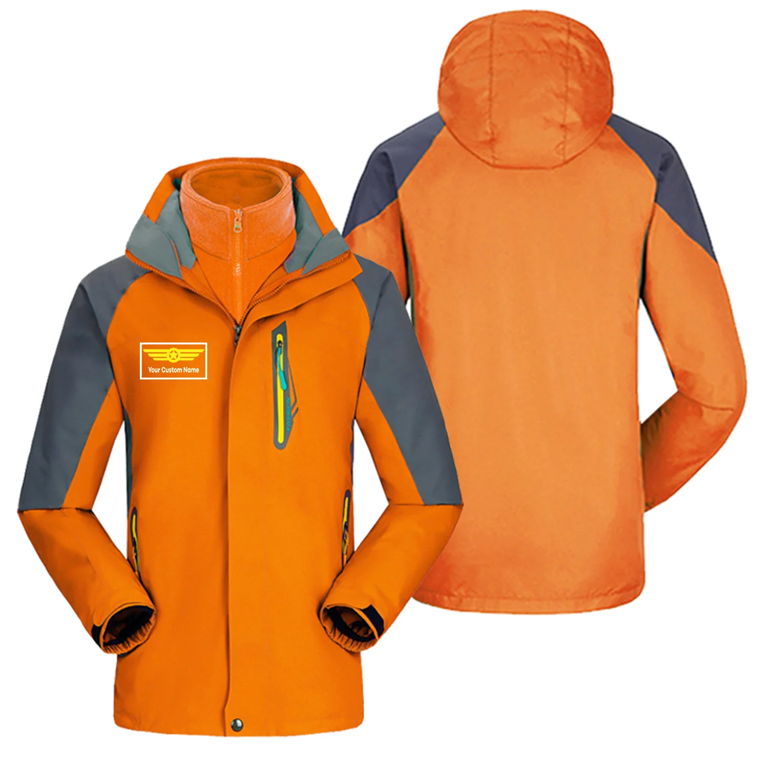 Custom Name (Badge 1) Designed Thick Skiing Jackets - Image 4