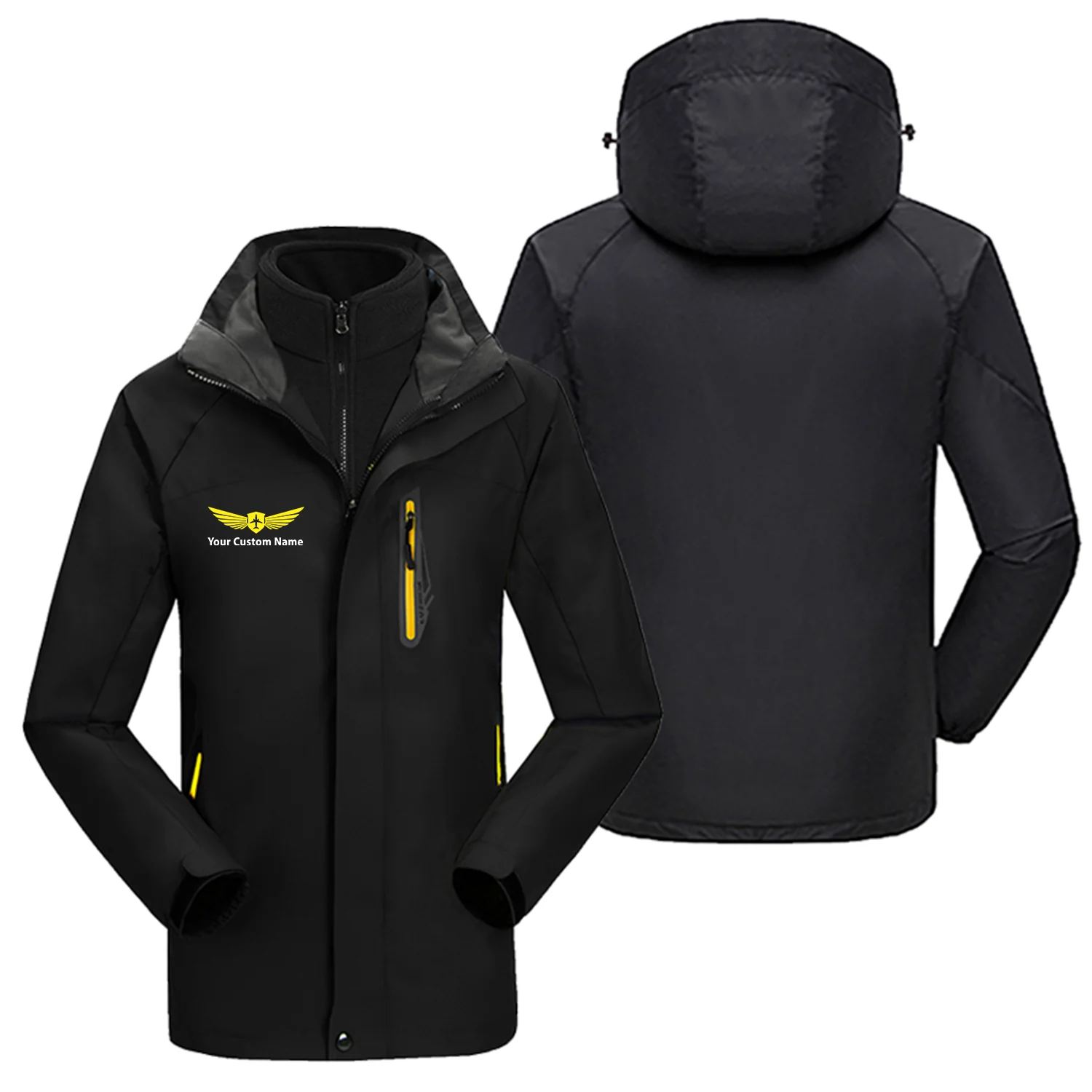 Custom Name (Badge 2) Designed Thick Skiing Jackets