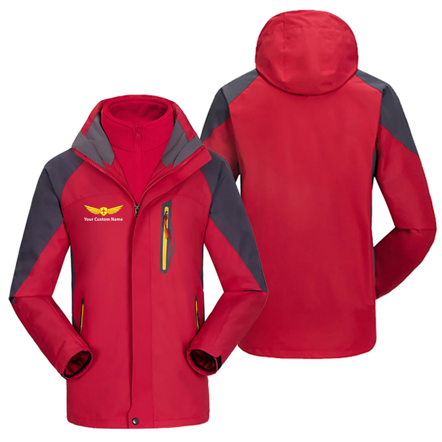 Custom Name (Badge 2) Designed Thick Skiing Jackets - Image 5