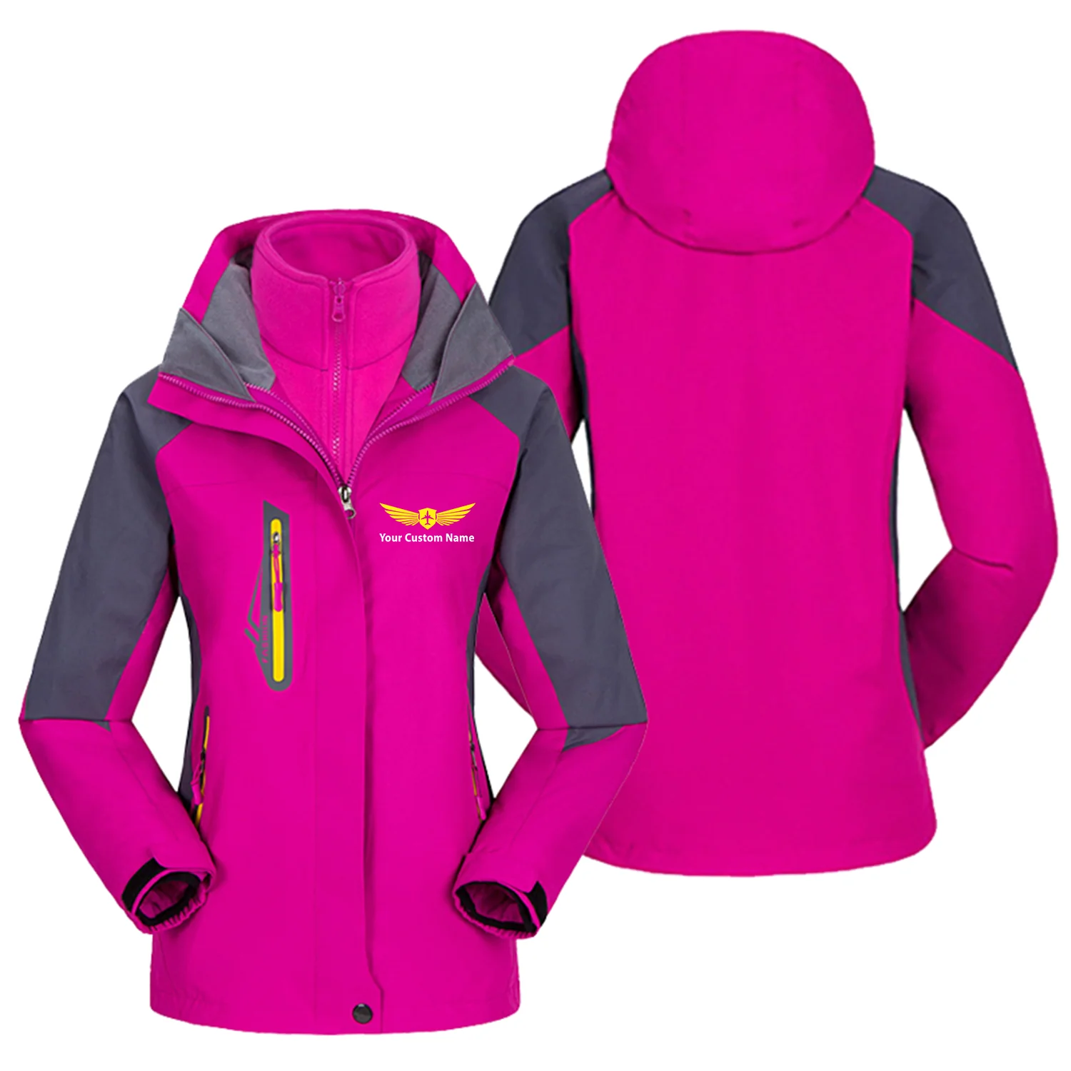 Custom Name (Badge 2) Designed Thick "WOMEN" Skiing Jackets - Image 5