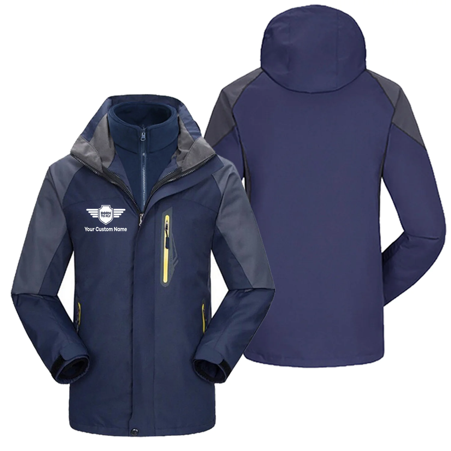Custom Name (Badge 5) Designed Thick Skiing Jackets - Image 3