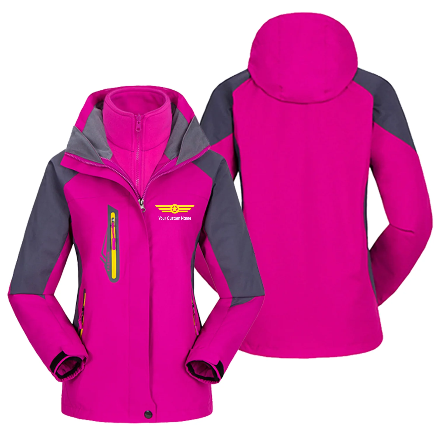Custom Name (Badge 6) Designed Thick "WOMEN" Skiing Jackets - Image 5