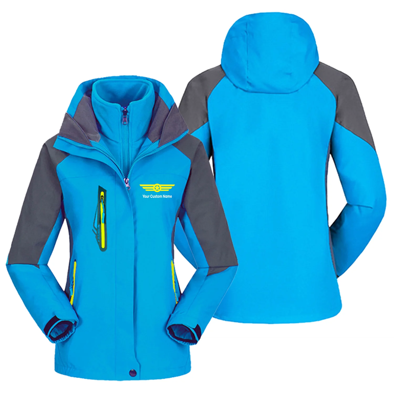Custom Name (Badge 6) Designed Thick "WOMEN" Skiing Jackets - Image 6