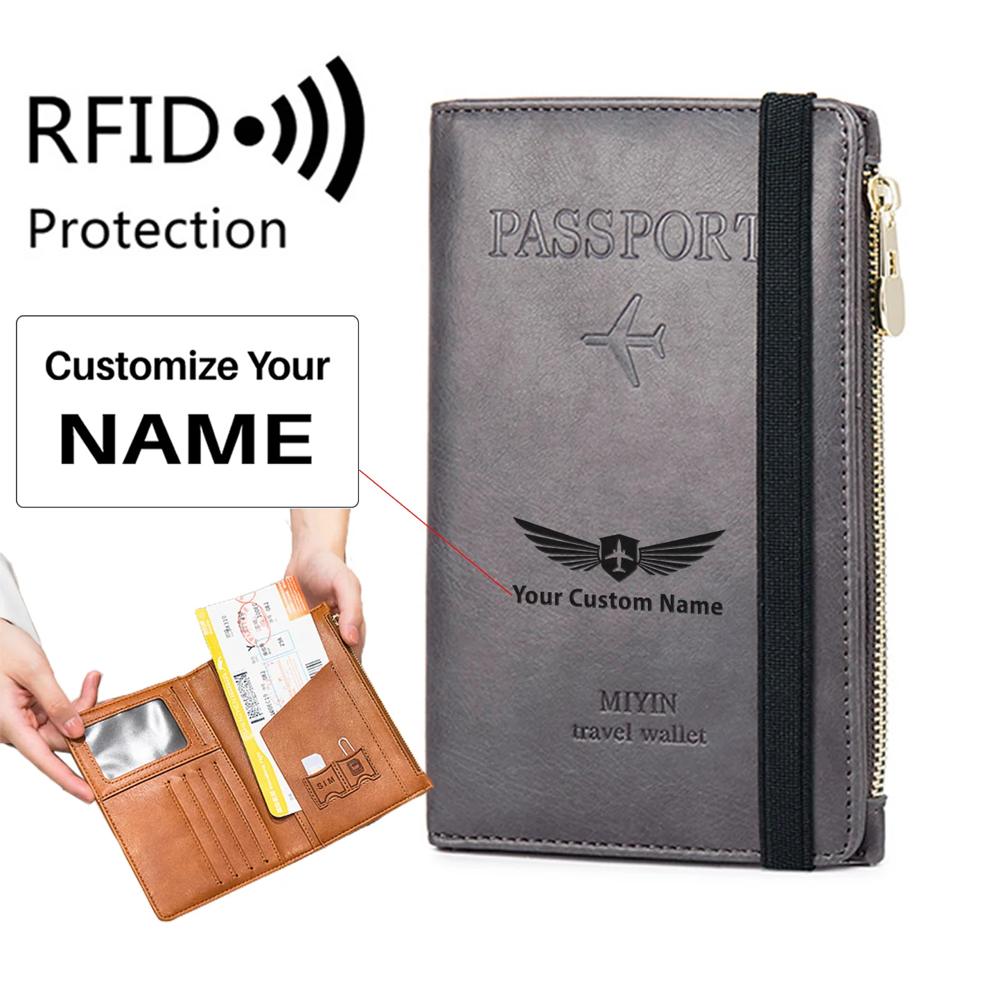 Custom Name Designed Ultra-Thin RFID Passport ID Document Holder - Image 3