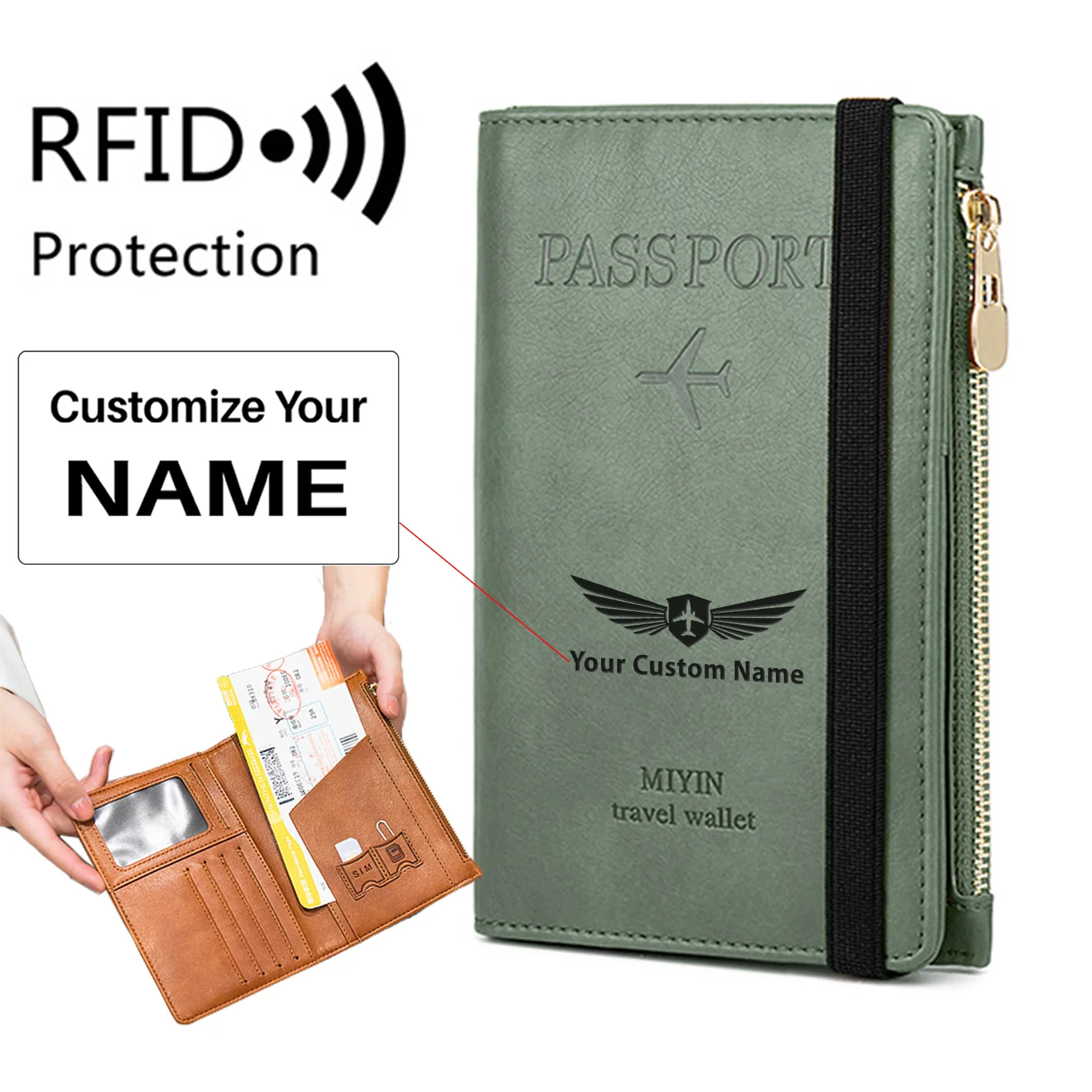 Custom Name Designed Ultra-Thin RFID Passport ID Document Holder - Image 4