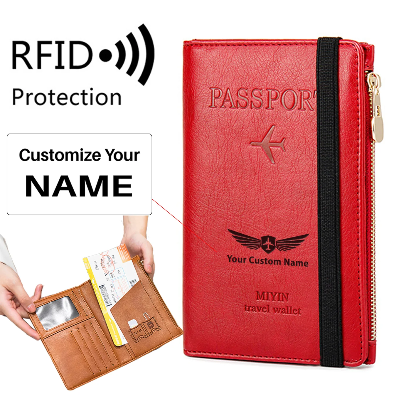 Custom Name Designed Ultra-Thin RFID Passport ID Document Holder - Image 5