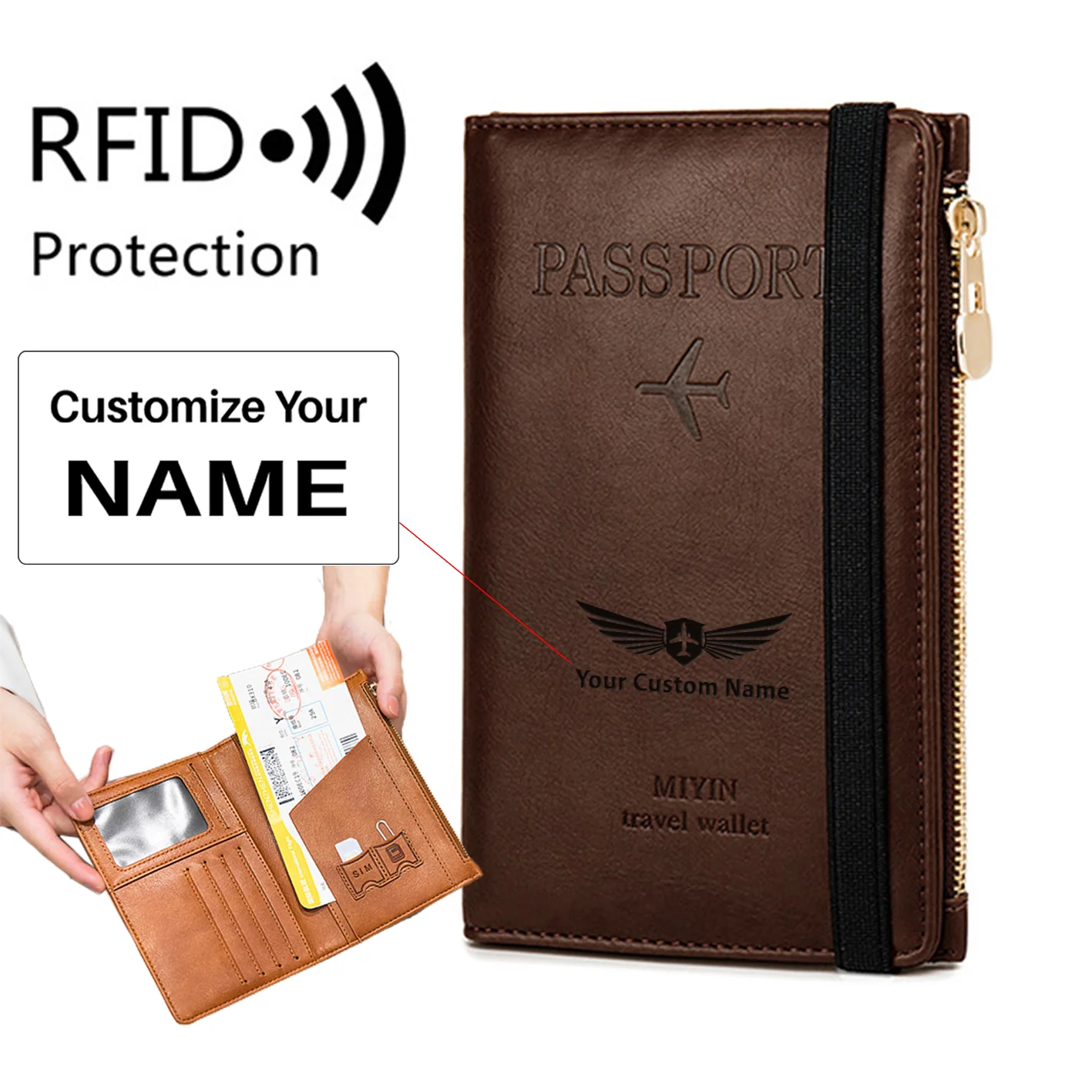 Custom Name Designed Ultra-Thin RFID Passport ID Document Holder - Image 6