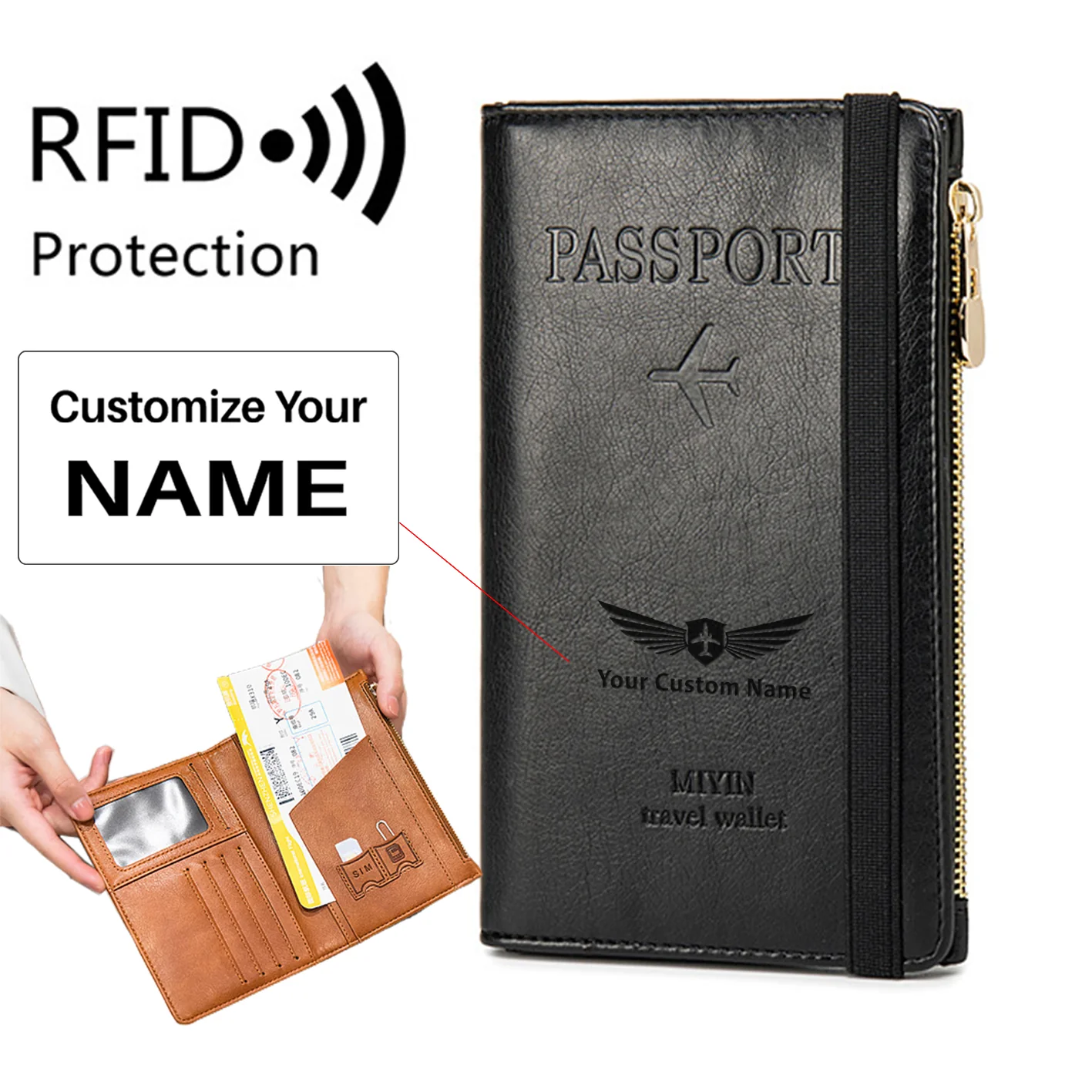 Custom Name Designed Ultra-Thin RFID Passport ID Document Holder - Image 7