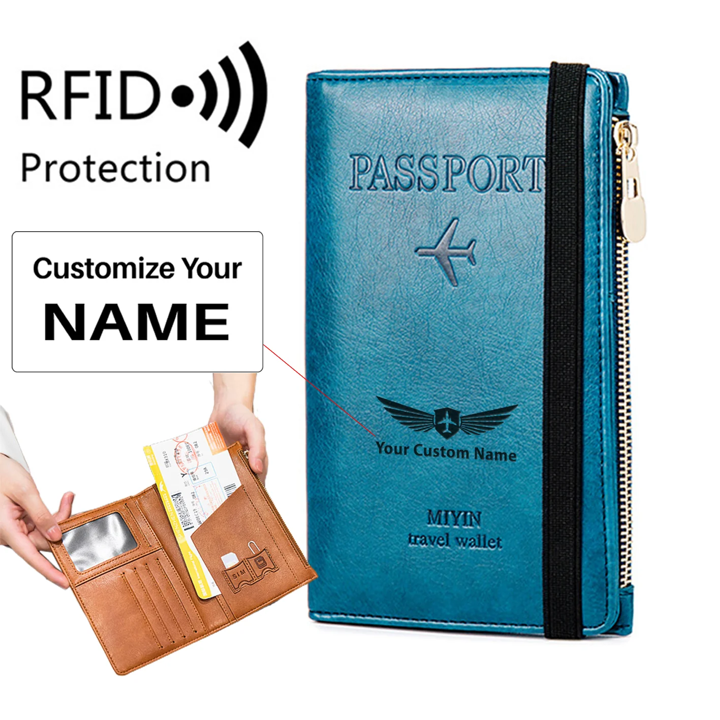 Custom Name Designed Ultra-Thin RFID Passport ID Document Holder - Image 8