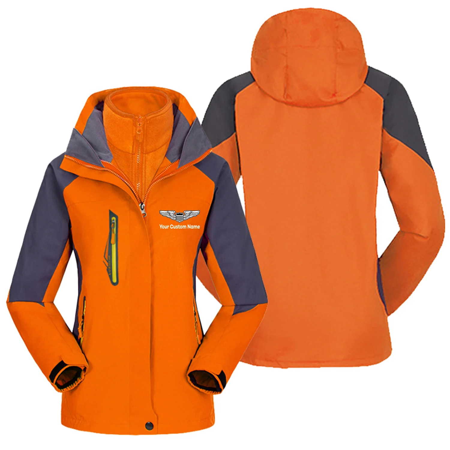 Custom Name (Military Badge) Designed Thick "WOMEN" Skiing Jackets - Image 3
