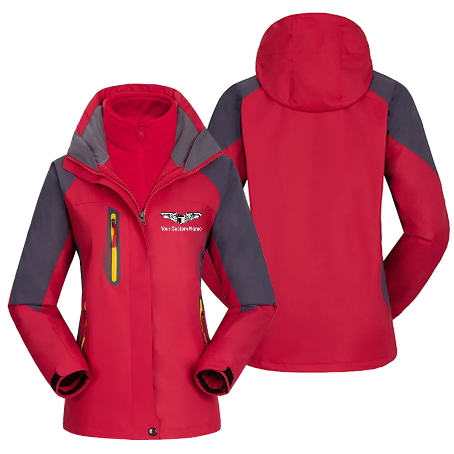 Custom Name (Military Badge) Designed Thick "WOMEN" Skiing Jackets - Image 4