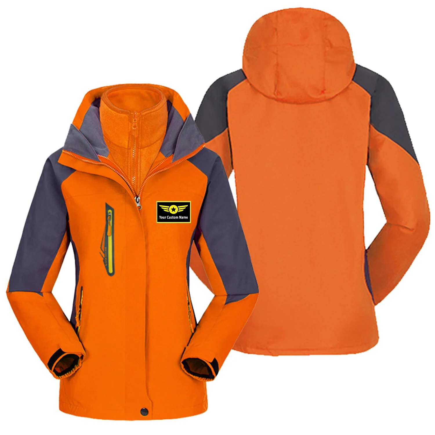 Custom Name (Special Badge) Designed Thick "WOMEN" Skiing Jackets - Image 3