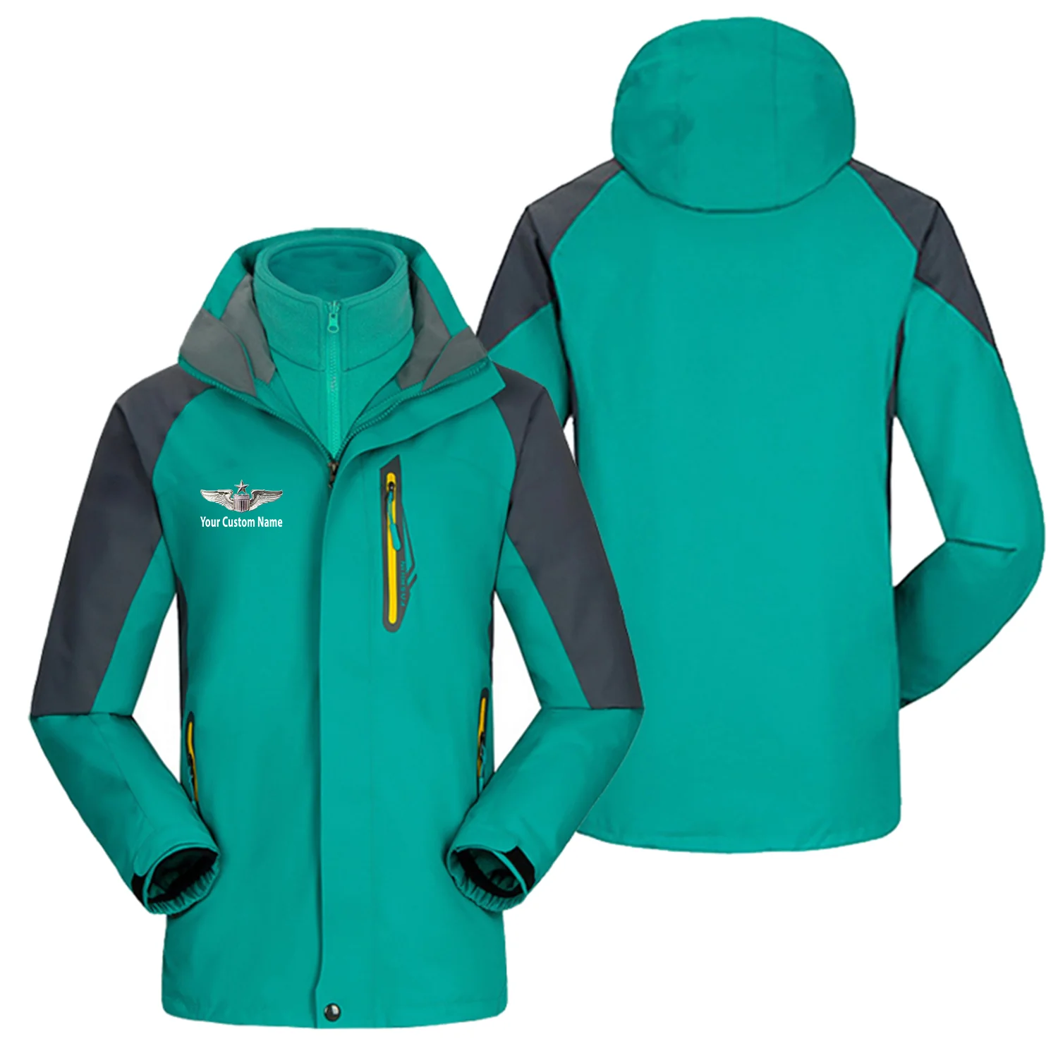 Custom Name (US Air Force & Star) Designed Thick Skiing Jackets - Image 2