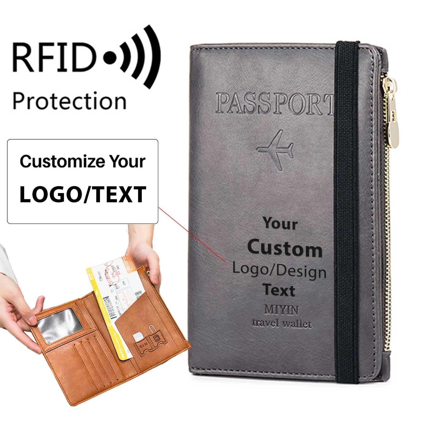Custom Text & Name Designed Ultra-Thin RFID Passport ID Document Holder - Image 3