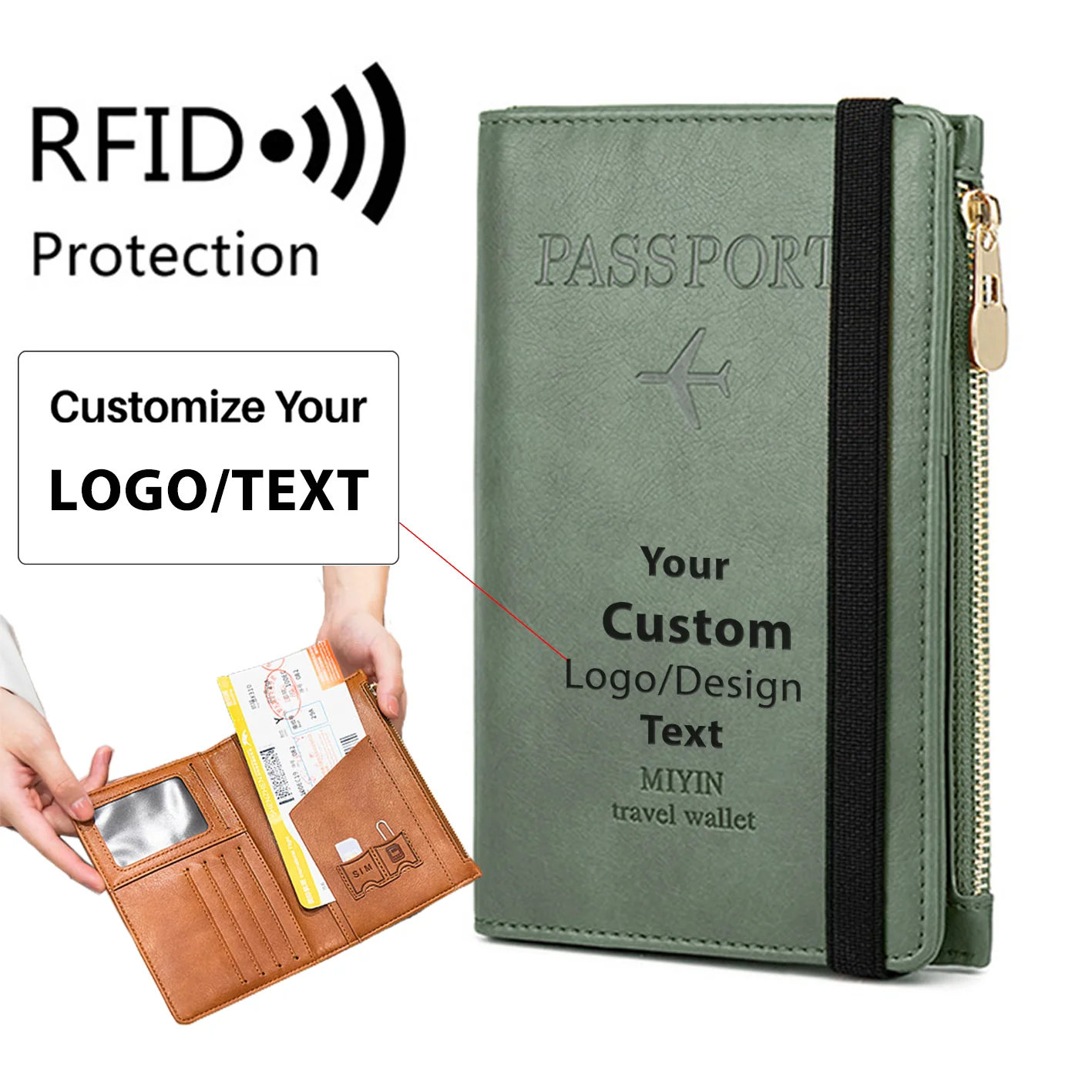 Custom Text & Name Designed Ultra-Thin RFID Passport ID Document Holder - Image 4