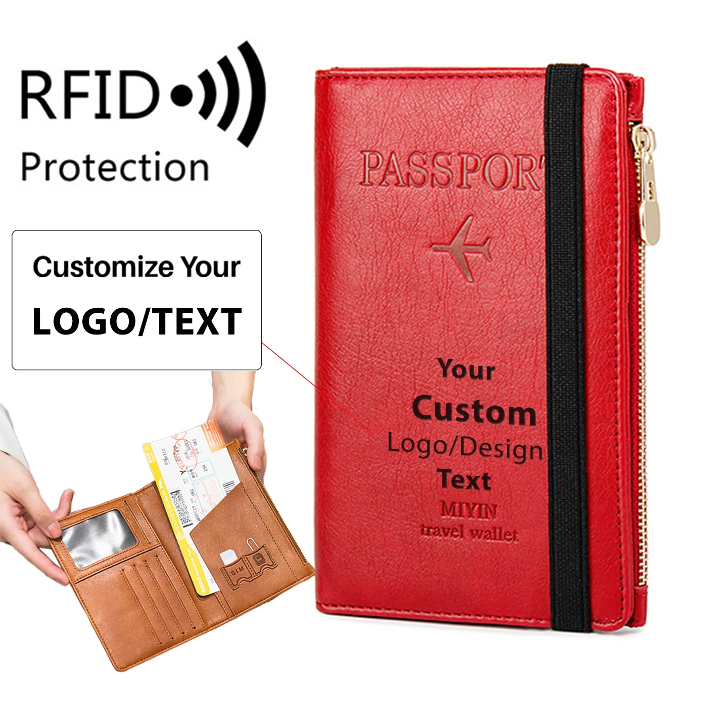Custom Text & Name Designed Ultra-Thin RFID Passport ID Document Holder - Image 5
