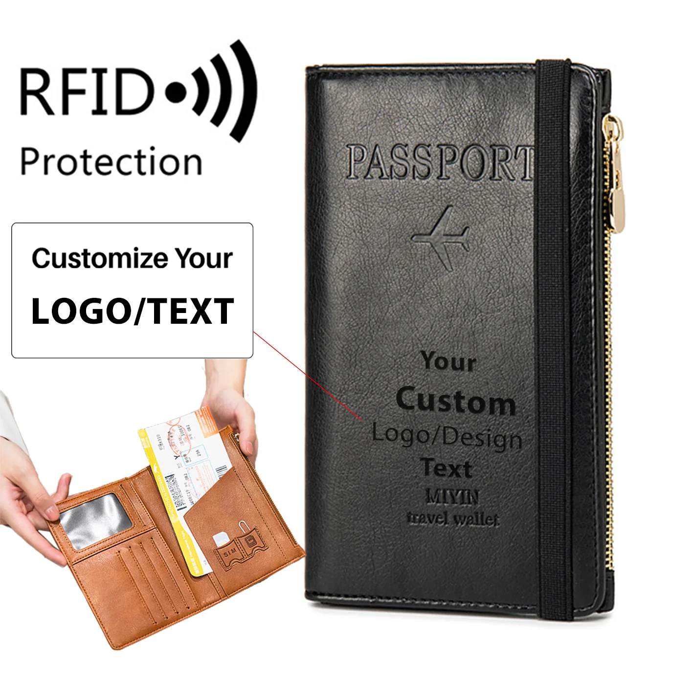Custom Text & Name Designed Ultra-Thin RFID Passport ID Document Holder - Image 7