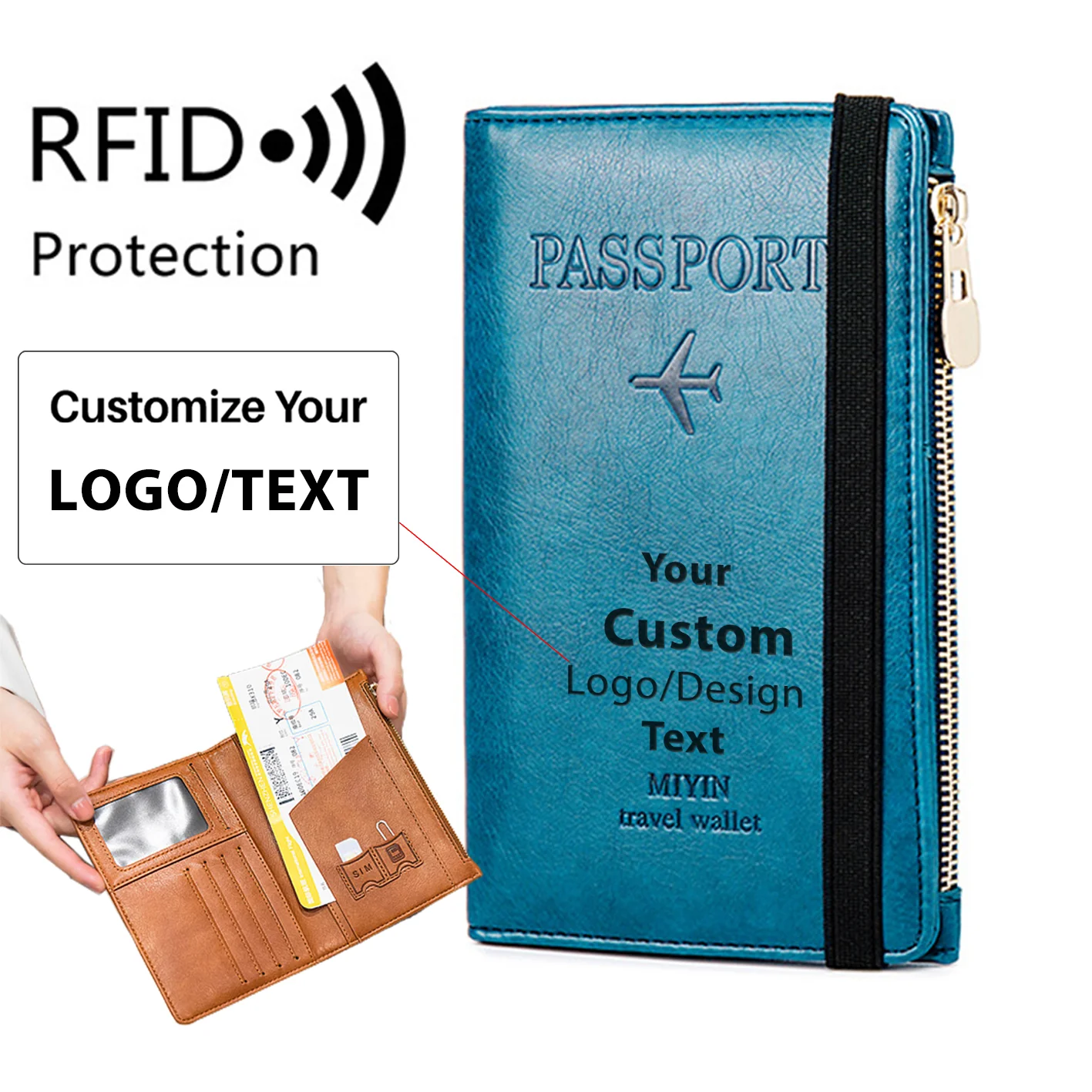Custom Text & Name Designed Ultra-Thin RFID Passport ID Document Holder - Image 8
