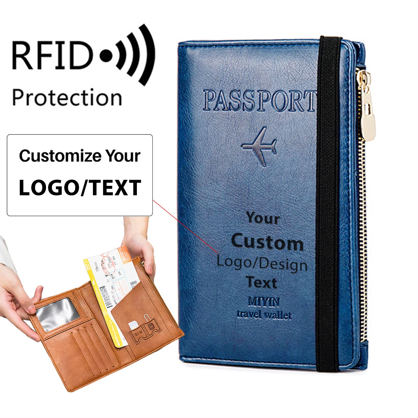 Custom Text & Name Designed Ultra-Thin RFID Passport ID Document Holder - Image 9