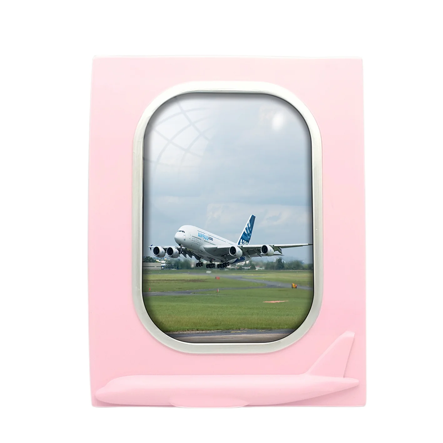 Departing Airbus A380 with Original Livery Designed Airplane Window Photo Frame - Image 3