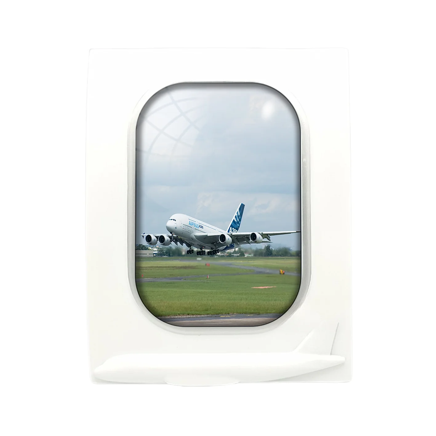 Departing Airbus A380 with Original Livery Designed Airplane Window Photo Frame - Image 4