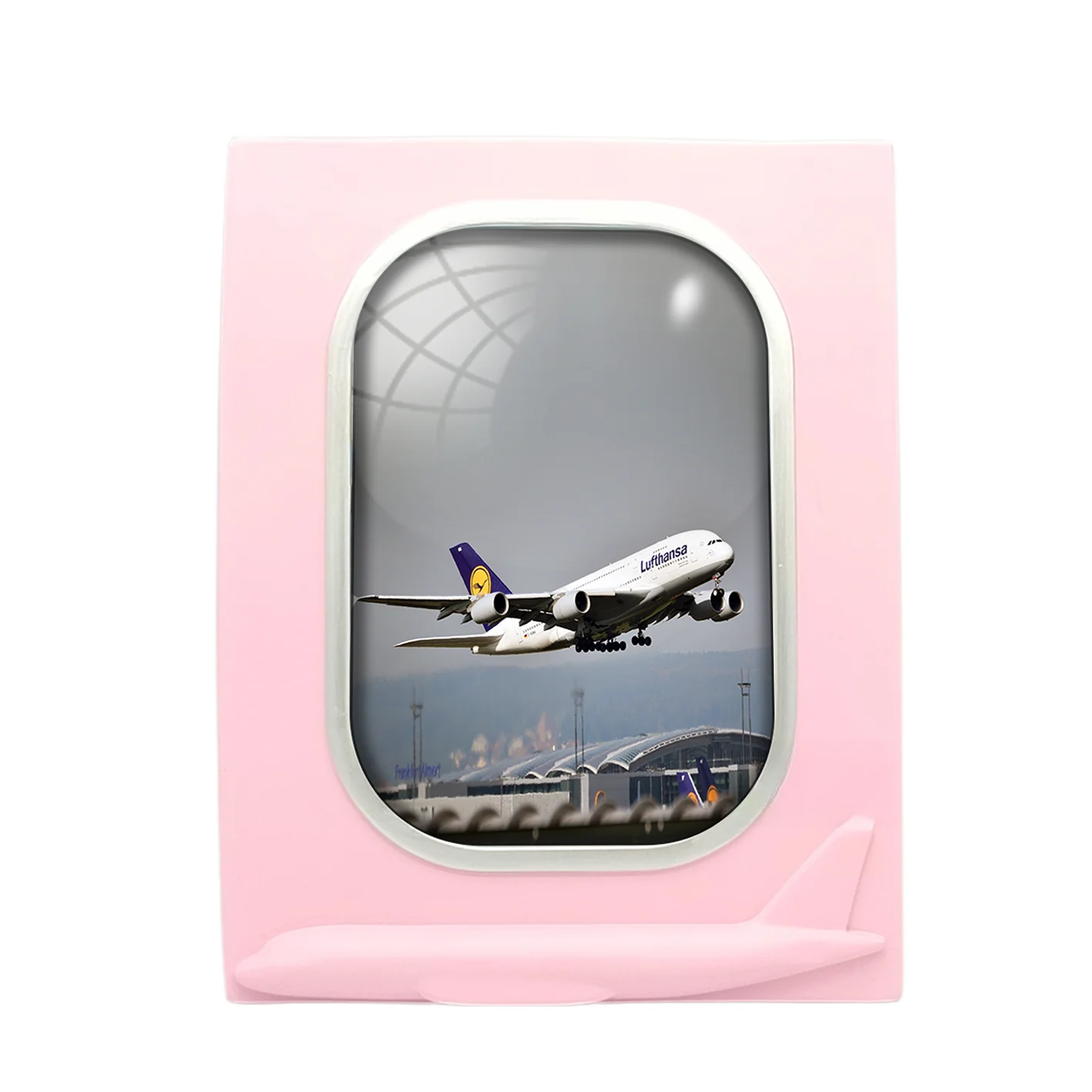 Departing Lufthansa's A380 Designed Airplane Window Photo Frame - Image 3