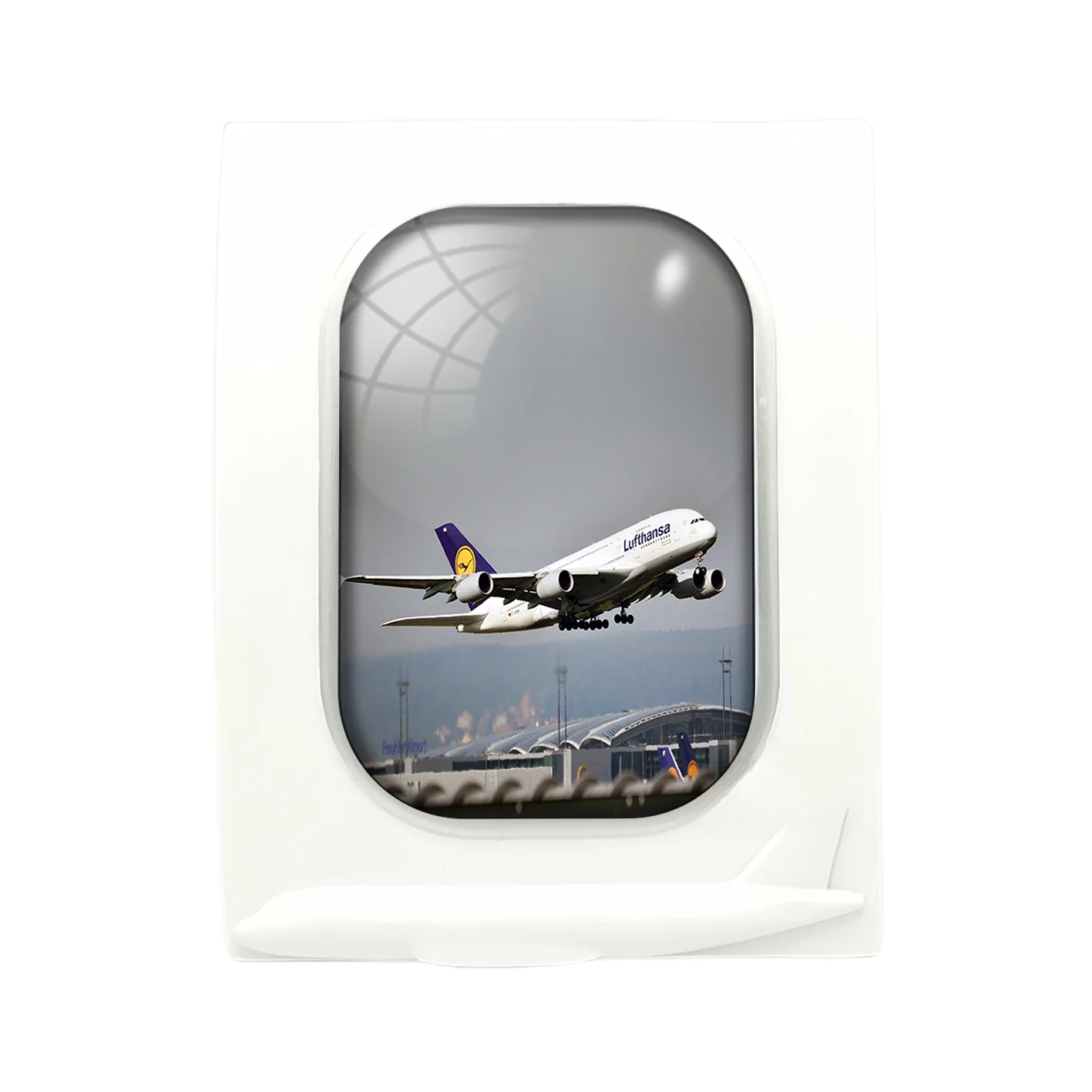 Departing Lufthansa's A380 Designed Airplane Window Photo Frame - Image 4