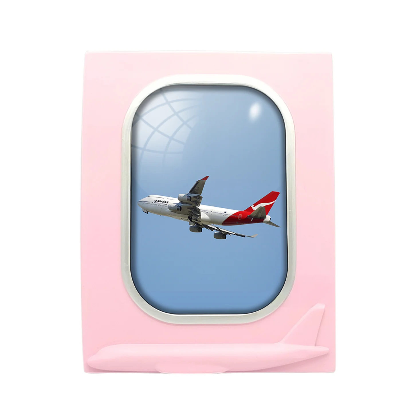 Departing Qantas Airlines Boeing 747 Designed Airplane Window Photo Frame - Image 3