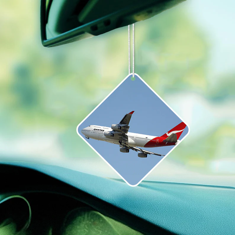 Departing Qantas Airlines Boeing 747 Designed Car Air Fresheners
