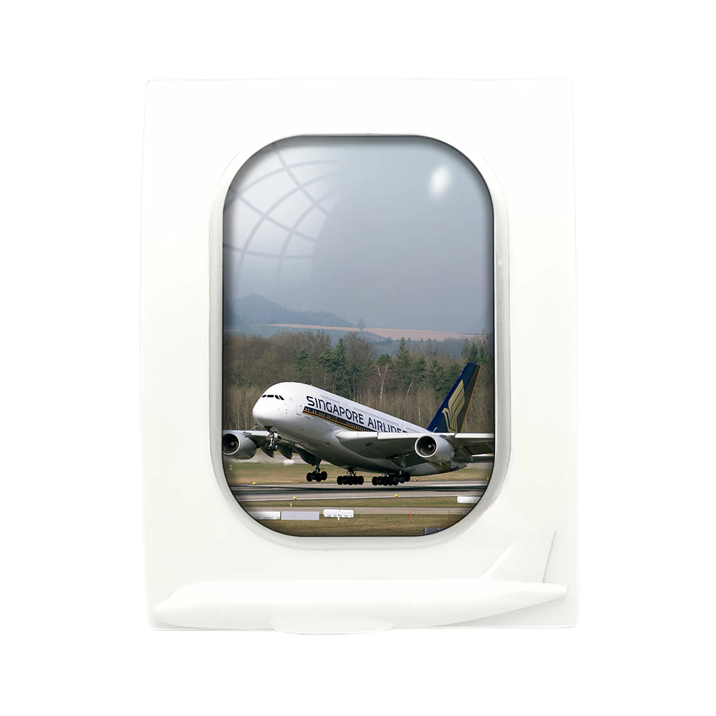 Departing Singapore Airlines A380 Designed Airplane Window Photo Frame - Image 4