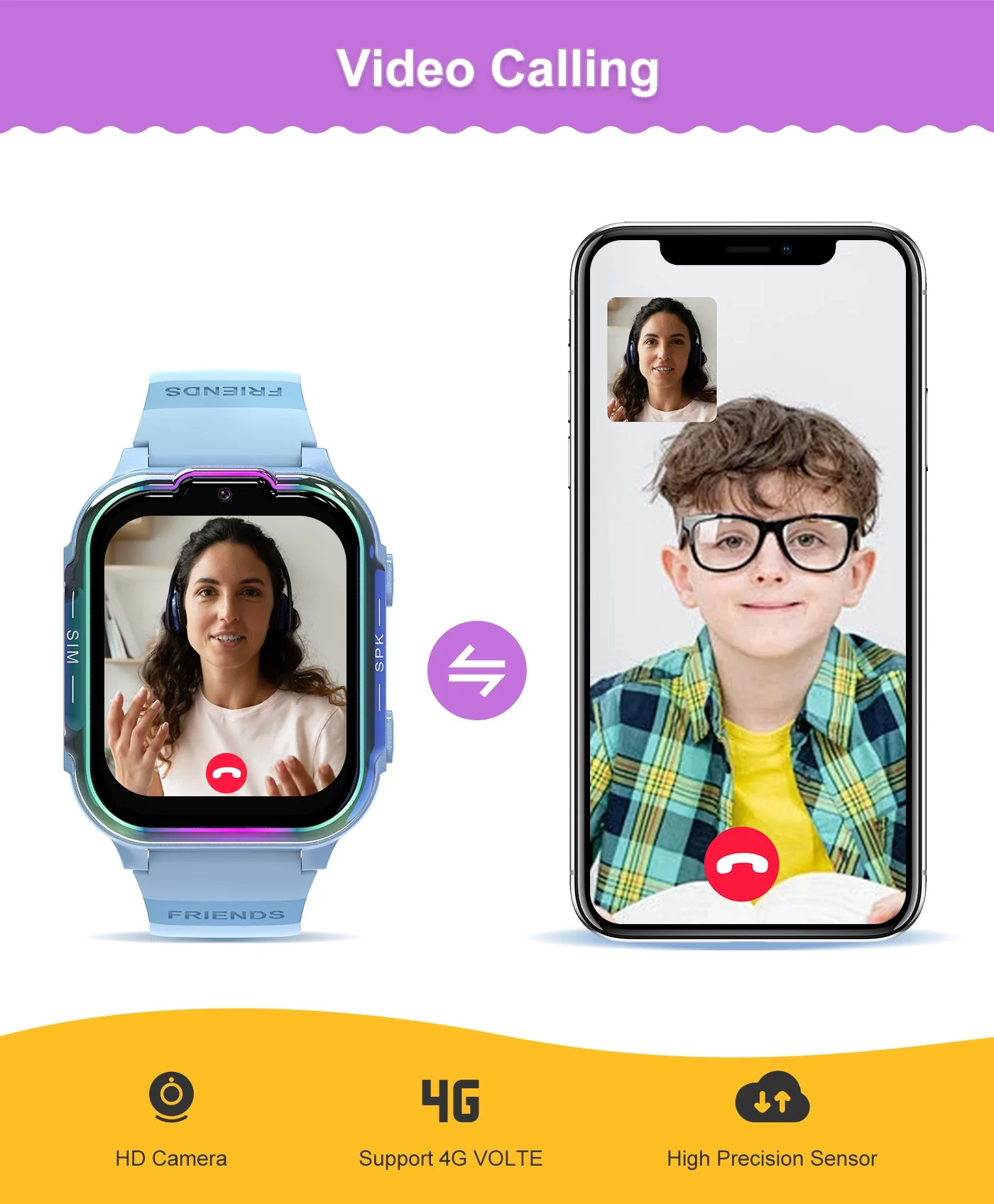 DH20 Children's Smart Watch: Full Netcom 4G, Video Calls, GPS Tracking & SIM Card Support for Students - Image 10