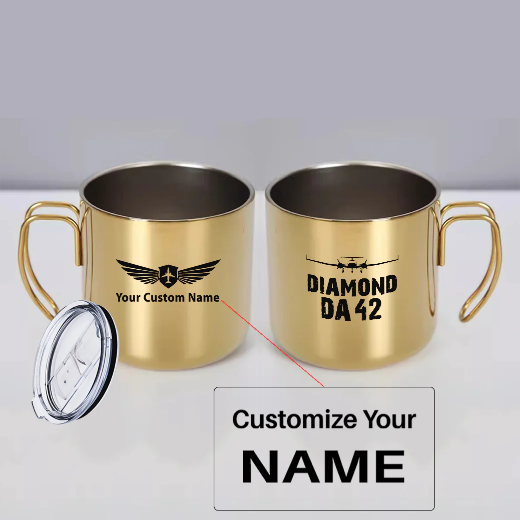 Diamond DA42 & Plane Designed Stainless Steel Portable Mugs - Image 5