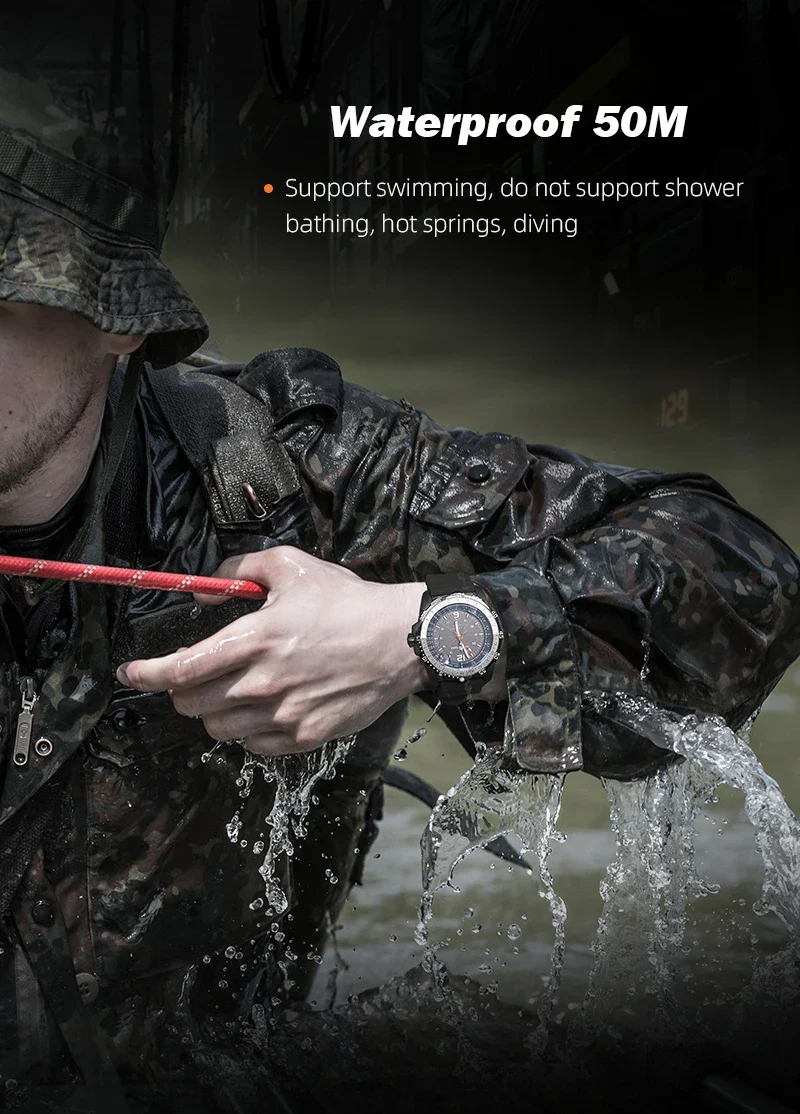 Digital Military Waterproof 50M Sport Wristwatches Solar Men's Watch - Image 4