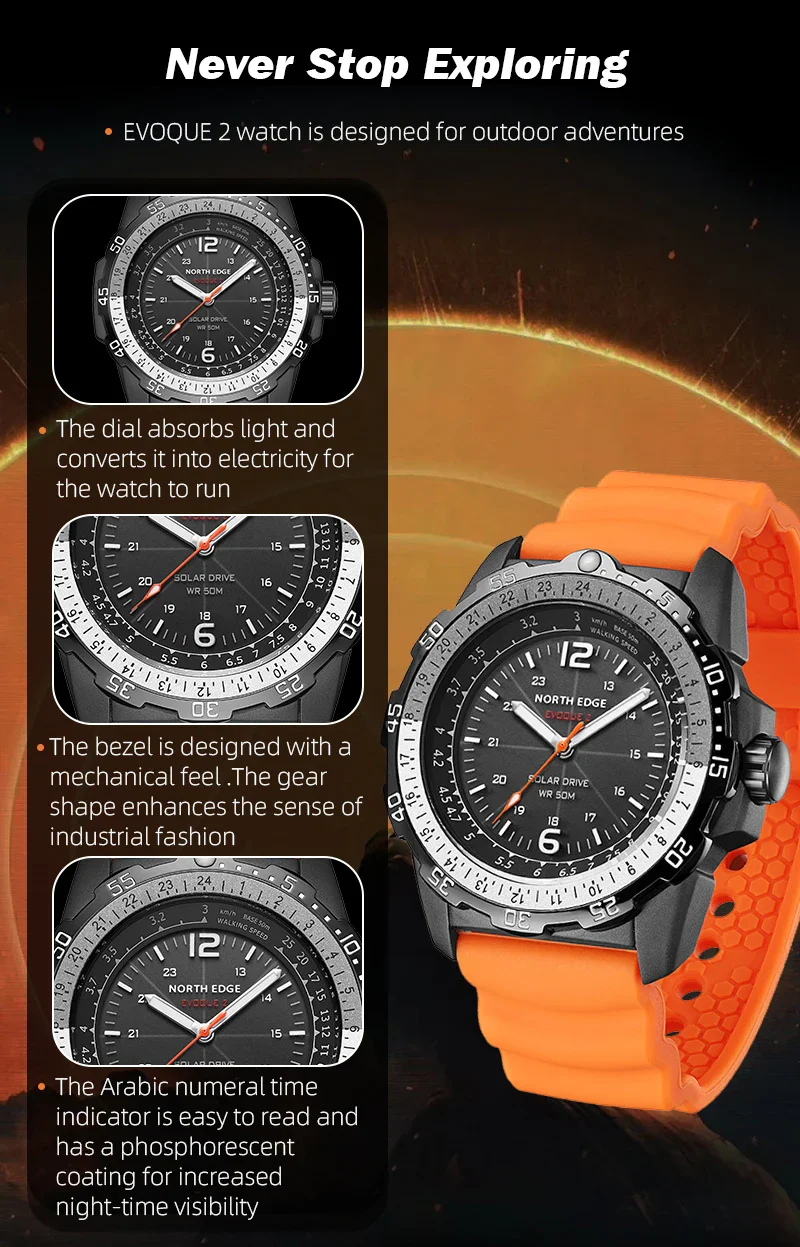 Digital Military Waterproof 50M Sport Wristwatches Solar Men's Watch - Image 9