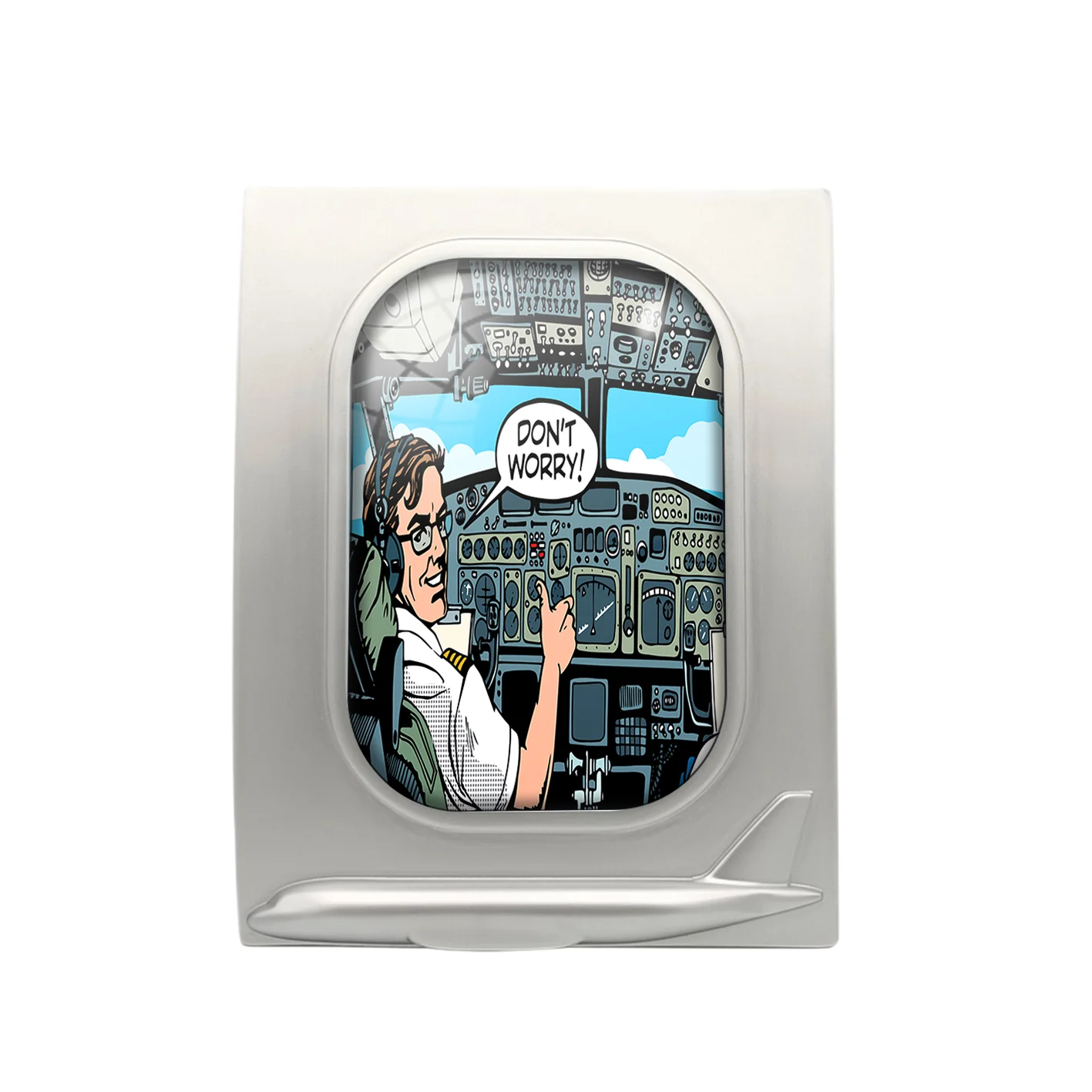 Don't Worry Thumb Up Captain Designed Airplane Window Photo Frame - Image 2