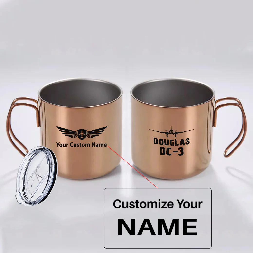 Douglas DC-3 & Plane Designed Stainless Steel Portable Mugs - Image 7