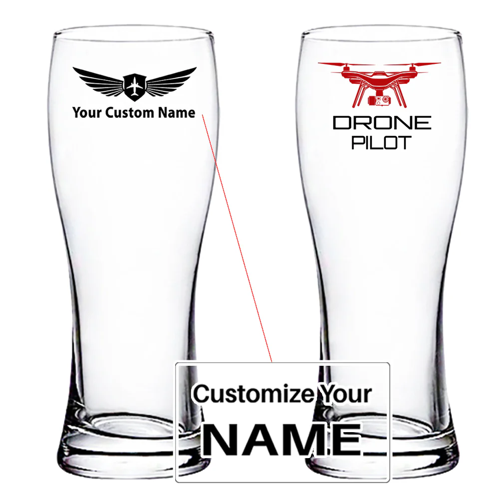 Drone Pilot Designed Pilsner Beer Glasses