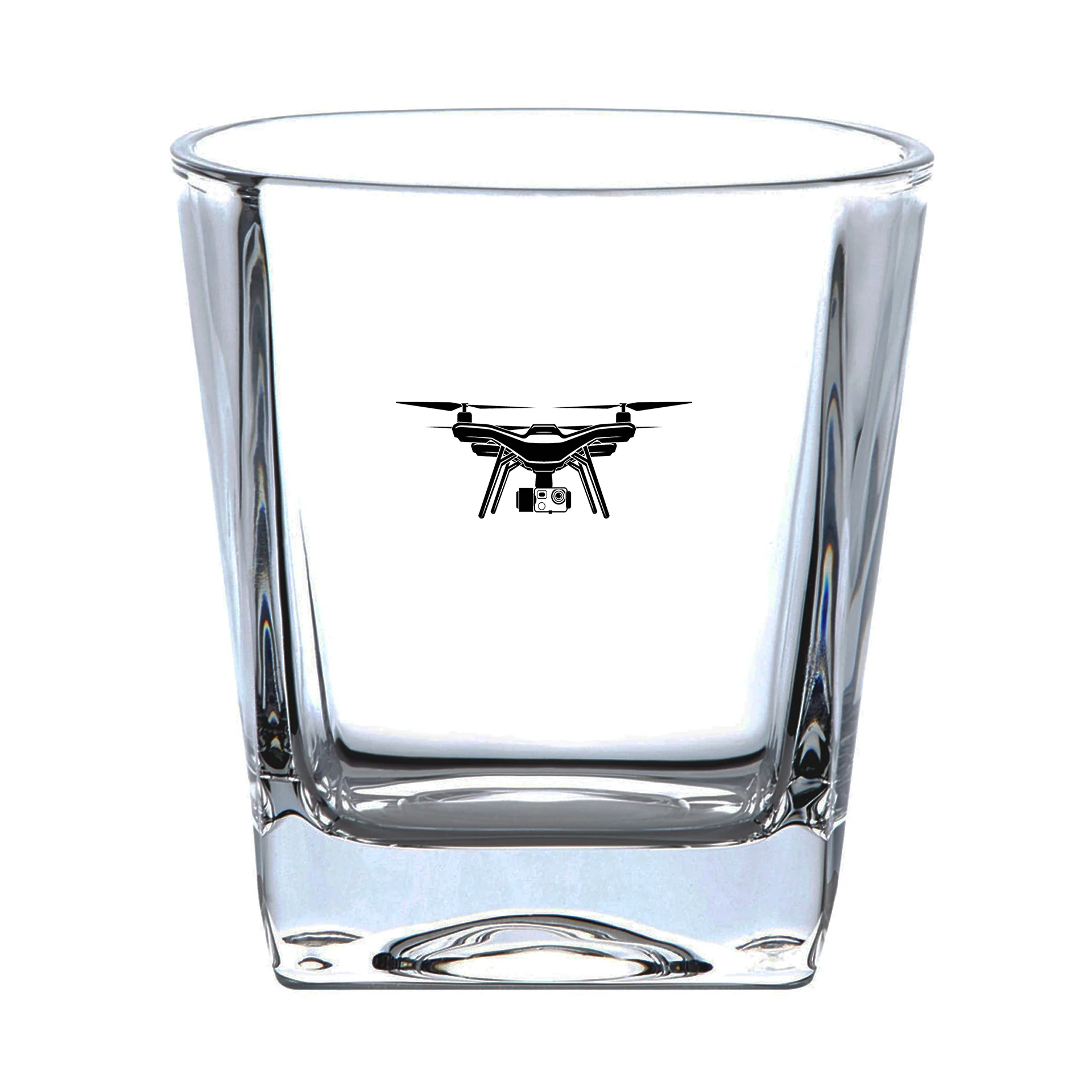 Drone Silhouette Designed Whiskey Glass - Image 2