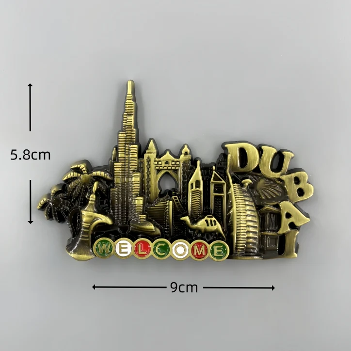 Dubai Landmark Buildings 3D Metal Fridge Magnets