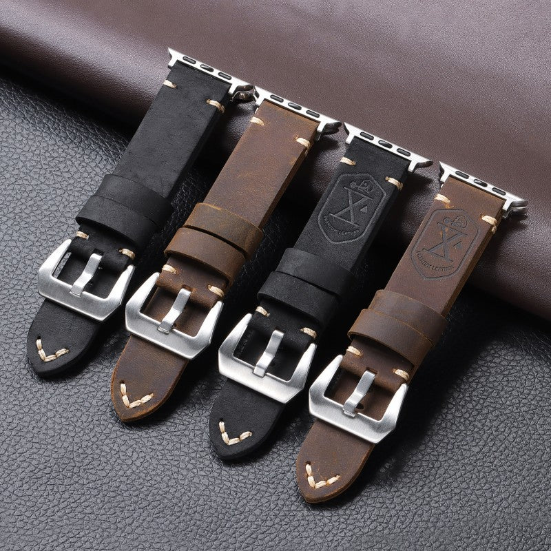 Durable Retro Leather Strap for Apple Watch Band