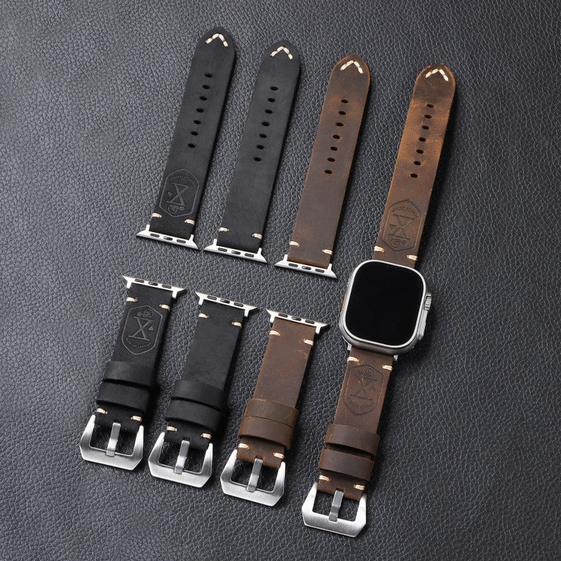 Durable Retro Leather Strap for Apple Watch Band - Image 11