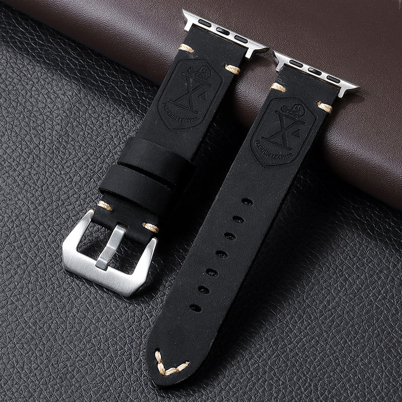 Durable Retro Leather Strap for Apple Watch Band - Image 2