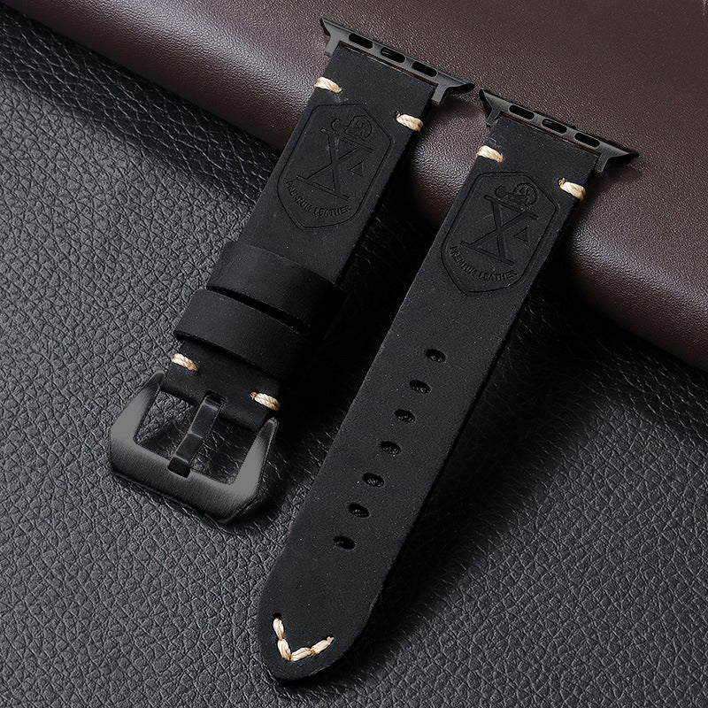 Durable Retro Leather Strap for Apple Watch Band - Image 3