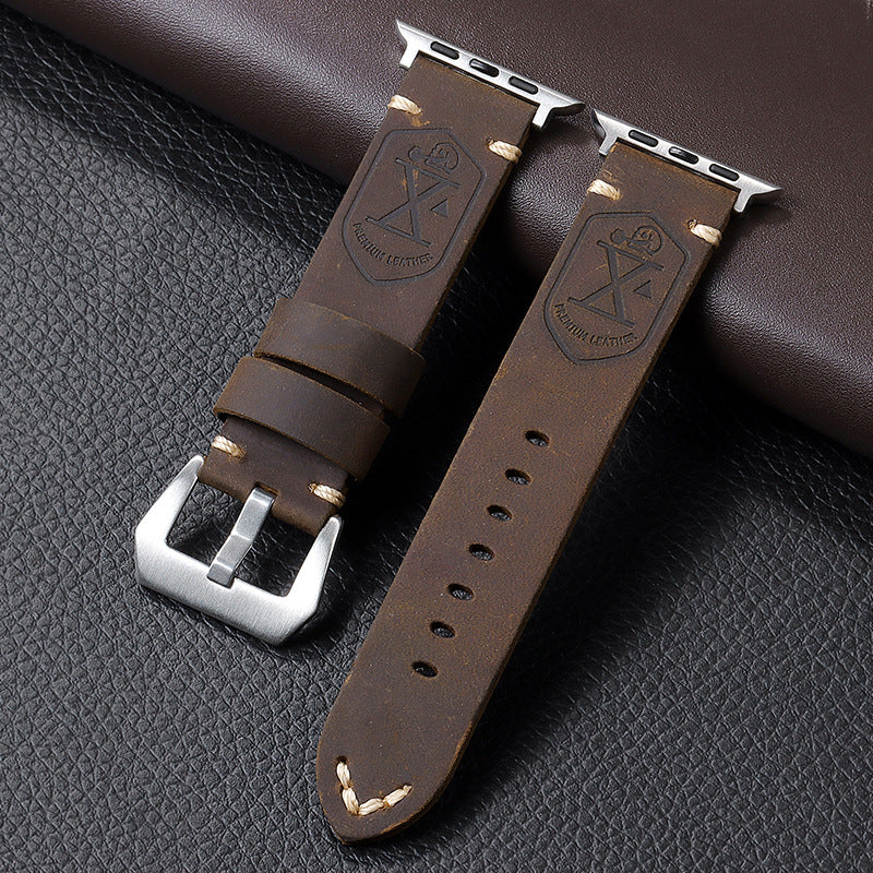 Durable Retro Leather Strap for Apple Watch Band - Image 4