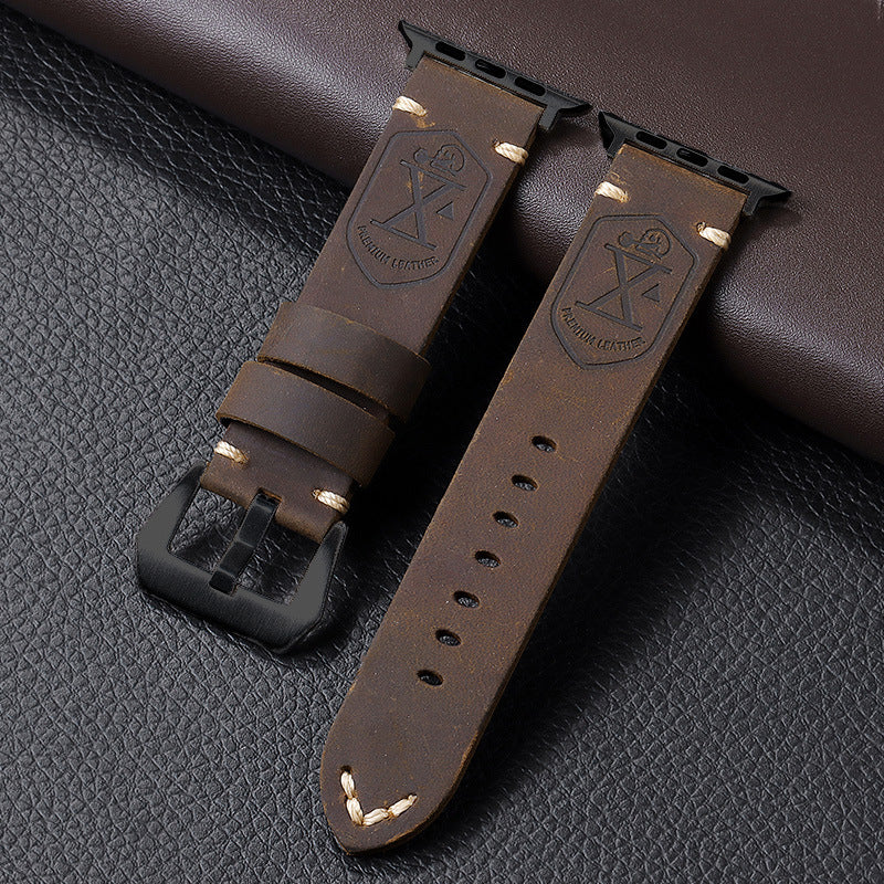Durable Retro Leather Strap for Apple Watch Band - Image 5