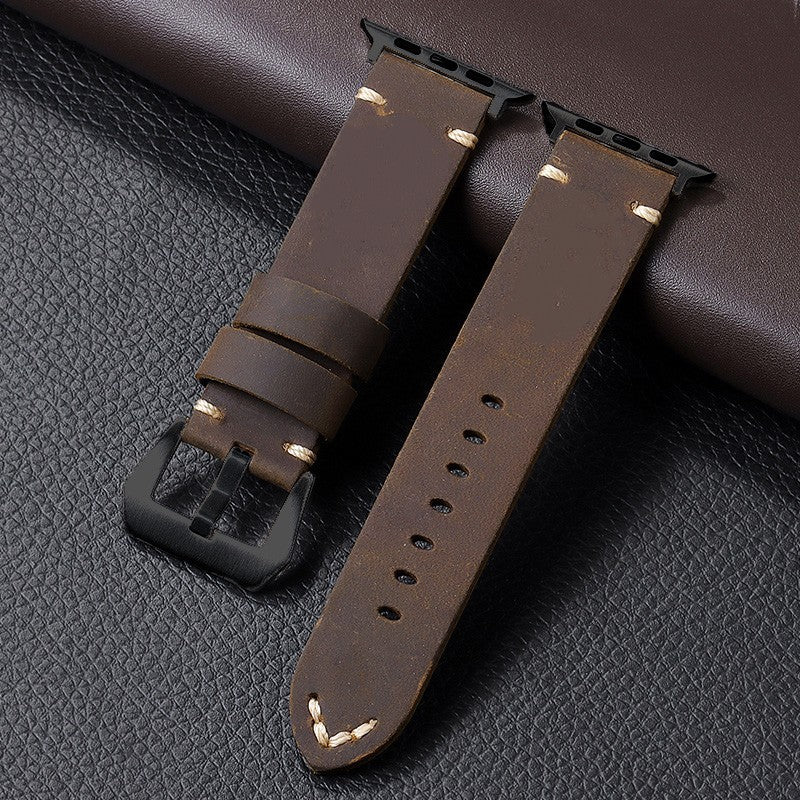 Durable Retro Leather Strap for Apple Watch Band - Image 9