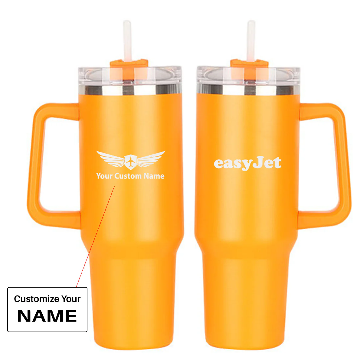 EasyJet Airlines Designed 40oz Stainless Steel Car Mug With Holder - Image 11