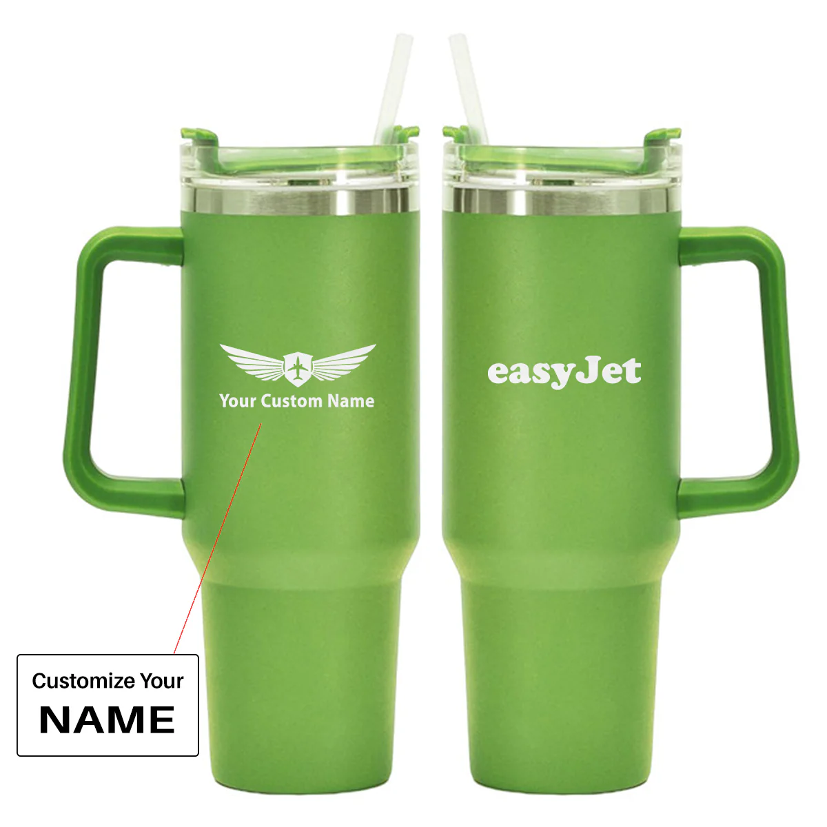EasyJet Airlines Designed 40oz Stainless Steel Car Mug With Holder - Image 13